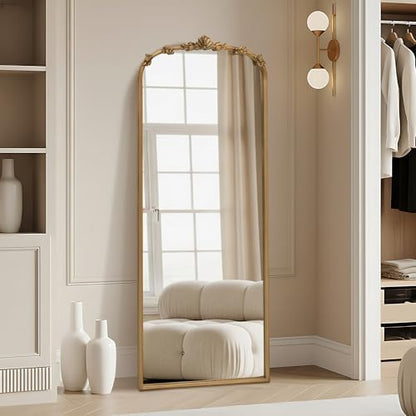 Besdomus Full Length Gold Mirror: 21''x56'' Baroque Floor Long Body Mirror