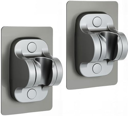 2-Pack MAYYAYA Shower Head Holder, Adhesive Wall Mount, Grey