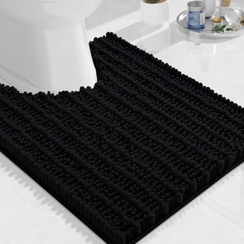 Arotive Toilet Rugs U-Shaped 24x20, Soft Absorbent Chenille Shaggy Bath Mat