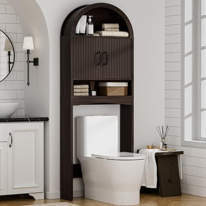 Spurgehom Arch Over The Toilet Storage Cabinet,Bathroom Organizer, Coffee