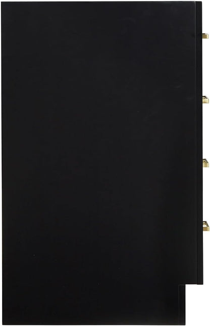 ARIEL Hepburn 54-inch Bathroom Vanity Base Cabinet,Solid Wood, 2 Soft Closing Doors, 9 Dovetail Drawers, Black