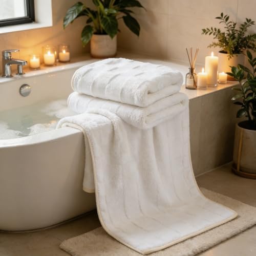 2-Pack Microfiber Bath Towels (27x54 Inches) - Ultra Soft & Quick Dry, 3X Absorbency, Lightweight for Gym, Yoga, Travel & Spa - Perfect for Home, Fitness & Post-Workout