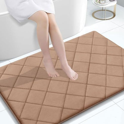 OLANLY Memory Foam Bath Mat 47x32, Ultra Soft and Absorbent Bathroom Rugs