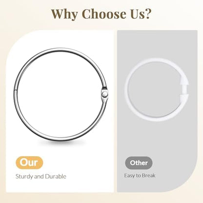 Bathway Shower Curtain Rings, Bathway Shower Curtain Hooks Anti-Drop Shower Rings for Curtain, Metal Shower Curtain Rings Rust Proof, Chrome Shower Hooks for Shower Curtain Rod, Shower Rod Hook 12Pcs