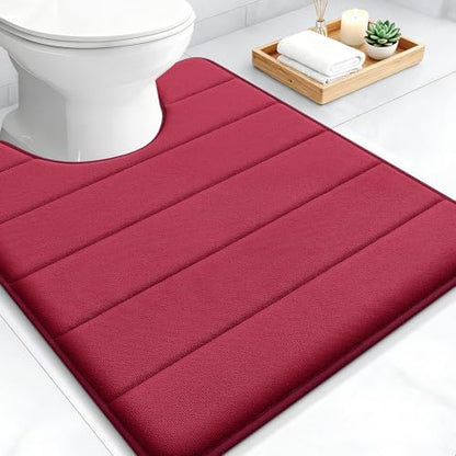 OLANLY Memory Foam Toilet Rugs U Shaped 24x20, Super Soft and Absorbent