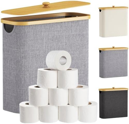 Lifewit Toilet Paper Storage Holder Extra Large Stand Basket 30L Light Gray