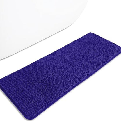 Bathroom Runner Rug 47 x 17 Inch – Long Bath Mat | Absorbent and Washable Thick Chenille Bath Rug Non-Slip Runner Rug for Bathroom, Shower, Sink(Royal Blue)