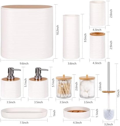 25 PCS White Bathroom Accessories Set丨Shower Curtain Bathroom Accessory