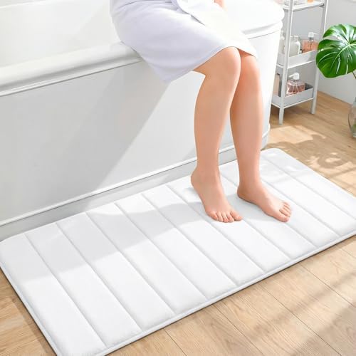 OLANLY Memory Foam Long Bathroom Rugs Runner 44x20, Super Soft Absorbent