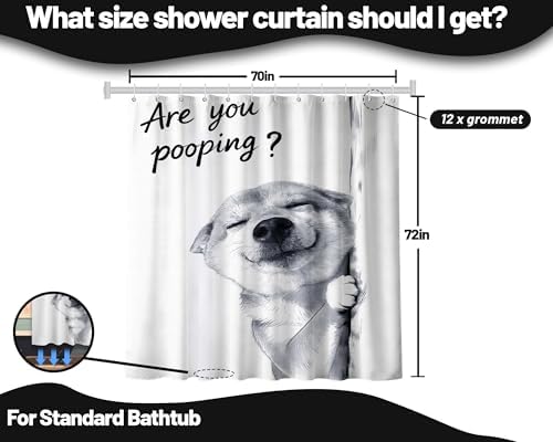 Funny Dog Shower Curtain Cool Shiba Inu, 70x72 Inchs