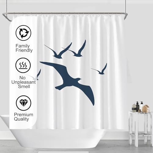 LLSCL Fabric Shower Curtain Liner with Magnets, Waterproof Hotel Quality, 72 x 72 Machine Washable