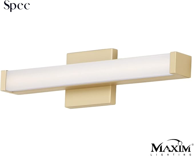 Maxim Lighting Spec Vanity 18" 1-Light Bath Vanity Light | Gold Aluminum Finish | White Pmma Acrylic Shade | Contemporary Indoor Light Fixture | Ideal for Bathrooms & Powder Rooms | 52000GLD