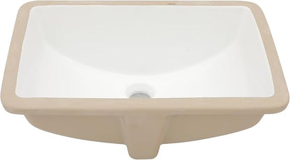 Undermount Bathroom Sink 20''x14'' White Rectangle Bathroom Sink Porcelain Ceramic Sink Vanity Basin Lavatory Sink Vessel Sink