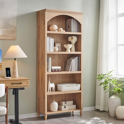 IFBUY 76" Arched Bathroom Storage Cabinet, Large Arched Cabinet, Natural