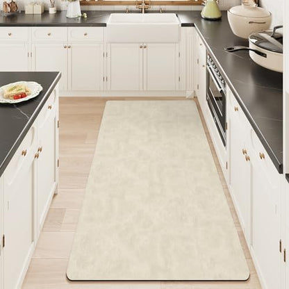 Mecko Bath Mat 24"x48",Ultra Thin Bathroom Rug fit Under Door Light Brown