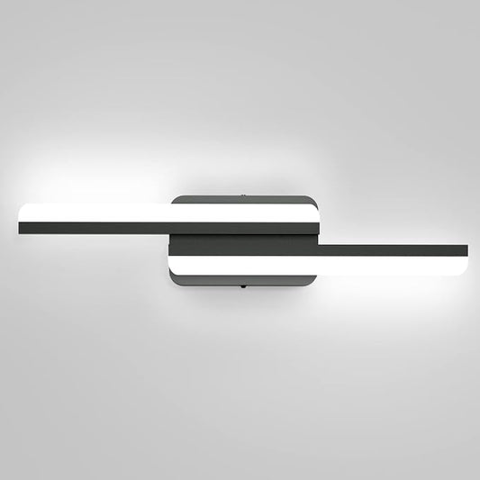 Ralbay Modern LED Black Vanity Light 24inch 24W Frosted Aluminum LED Matte Black Vanity Light for Bathroom Lighting Fixtures White Light 6000K