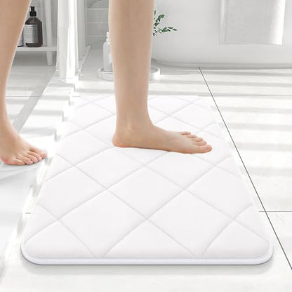 OLANLY Memory Foam Bath Mat 24x16, Ultra Soft and Absorbent Bathroom Rugs