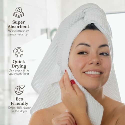 GILDEN TREE Waffle Towels Wash Cloths for Showering, Exfoliating Washcloth Face Towels, Quick Dry Towel Cotton Washcloths Set of 4, Classic Style (Pewter)