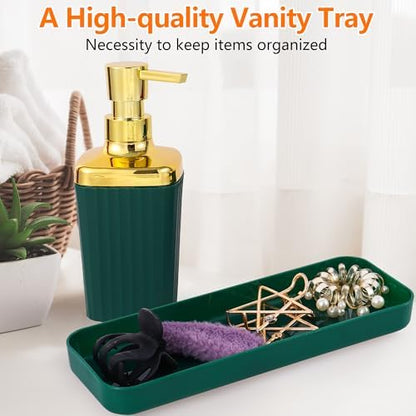 9 PCS DarkGreen Bathroom Accessories Set with Trash Can Bathroom Accessory