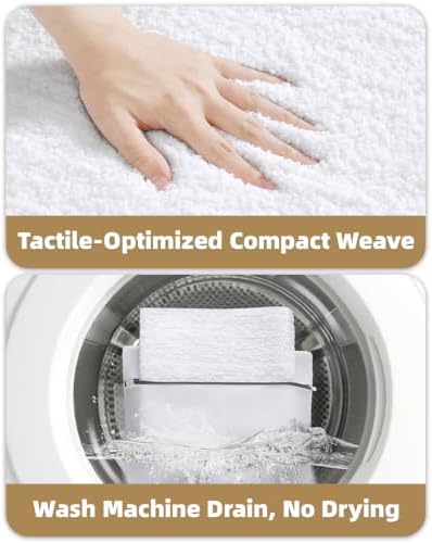 Color&Geometry Small Bath Mats for Bathroom Non Slip, 16"x24", White