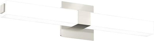 LED Vanity Light 24.2" Frosted White Acrylic Brushed Nickel for Bathroom Vanity Lighting Fixtures Cool White 6000K