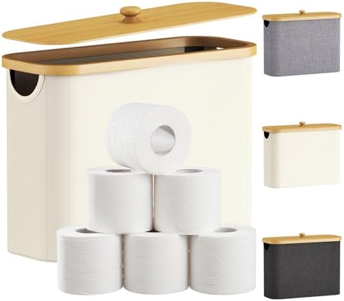 Lifewit Toilet Paper Storage Holder, Large Stand Basket, 23L, White