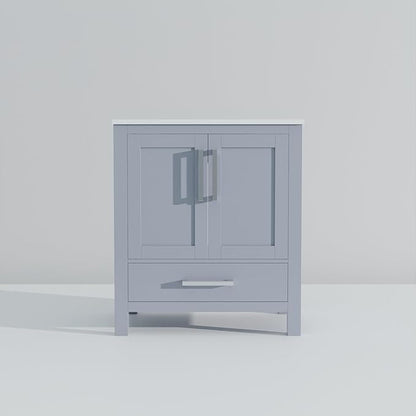 Jacques 30 in. W x 22 in. D Dark Grey Bath Vanity and White Quartz Top