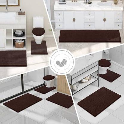 Smiry Bathroom Rugs 30X18, Luxury Chenille Extra Soft Absorbent Bath Mat