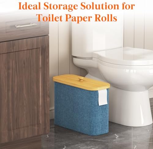 Lifewit Toilet Paper Storage Holder, Large Stand Basket, 23L, Dark Blue