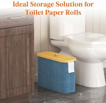 Lifewit Toilet Paper Storage Holder, Large Stand Basket, 23L, Dark Blue