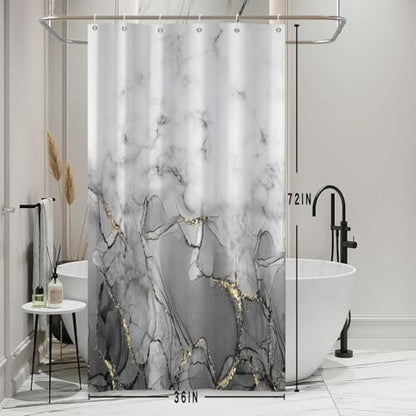 Gray Marble Stall Waterproof Shower Curtain 36x72 inches