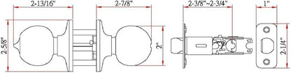 Design House 781864 Ball Privacy Bed and Bath Knob Satin Nickel