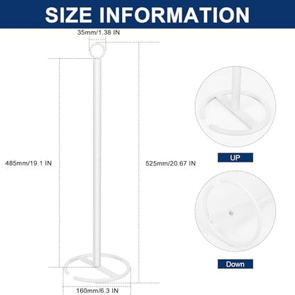 NearMoon Bath Toilet Paper Holder Stand, Freestanding Tissue Paper Storage with Reserve, Space Toilet 4 Rolls Holder for Bathroom/Kitchen Countertop-All Metal (2 Pack, White)