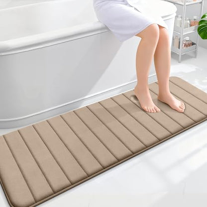 OLANLY Memory Foam Long Bathroom Rugs Runner 59x20, Super Soft Absorbent