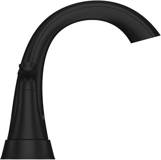 Pfister Weller Bathroom Sink Faucet, 4-Inch Centerset, 2-Handle, 3-Hole, Matte Black Finish, LG48WRPB