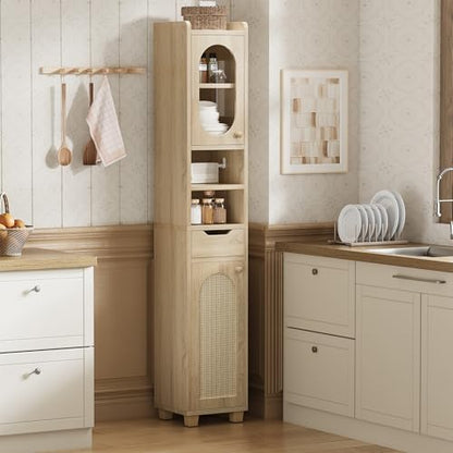 LIKIMIO 69" Tall Bathroom Cabinet with Drawer and Tissue Holder