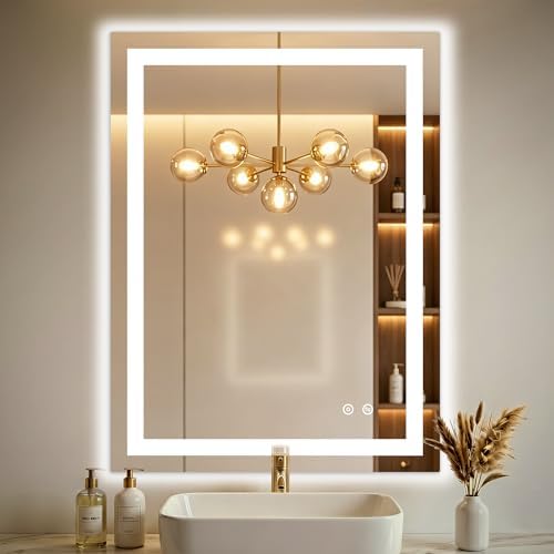 32x24 LED Bathroom Mirror with Lights, Lighted Vanity Mirror for Wall