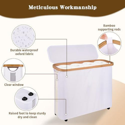 Toilet Paper Storage Basket with Lid - The Ultimate Bathroom Organizer, Free Standing Toilet Paper Holder for Up to 9 Mega Rolls, Toilet Tissue Storage Bin with Handle for RV Closet, White