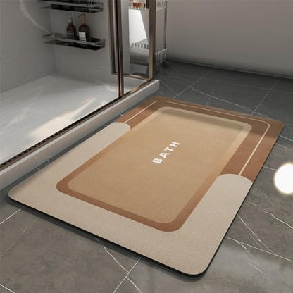 MontVoo-Bath Mat-Bath Rug Non Slip Super Absorbent Stain Resistant Quick Dry Thin Bathroom Rug-Bath Mats for Bathroom Floor Bathtub Vanity-Bathmat Bath Rug Easy Care 17"x27" Brown