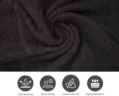 Cinara Bed & Bath Premium 100% Cotton Hand Towels – Soft, Quick Dry & Highly Absorbent – 16x27 Inches, Pack of 24 – Ideal for Bathroom, Salon, Gym, Spa & Everyday Use – Charcoal Grey
