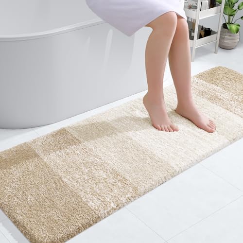 OLANLY Bathroom Runner Rug 59x20, Extra Soft Absorbent Microfiber Bath Rugs