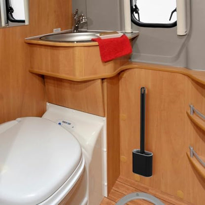 rv Essentials, RV Toilet Brush, Toilet Brush Silicone Won't Damage Toilets, Wall Mounted Toilet Brush-Anti-Roll, Anti-Drip Design, Suitable for RV Travel Trailers and Campers, Made by RVers for RVers