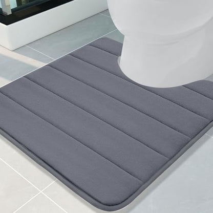 Buganda Memory Foam U-Shaped Toilet Rugs 24 x 24, Absorbent Bathroom mat