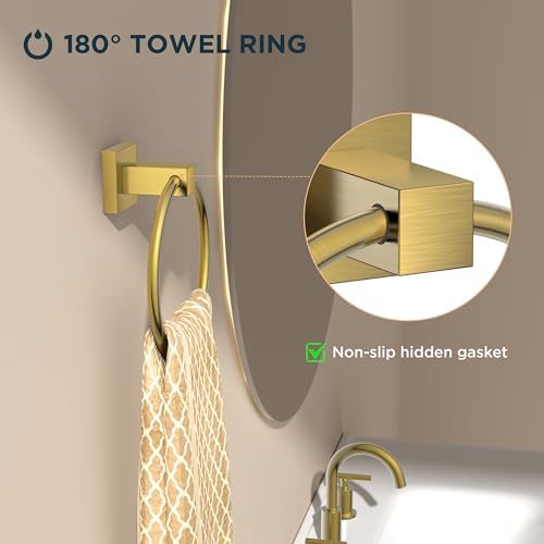 FORIOUS Toilet Paper Holder and Towel Ring Set, Bathroom Accessories Set