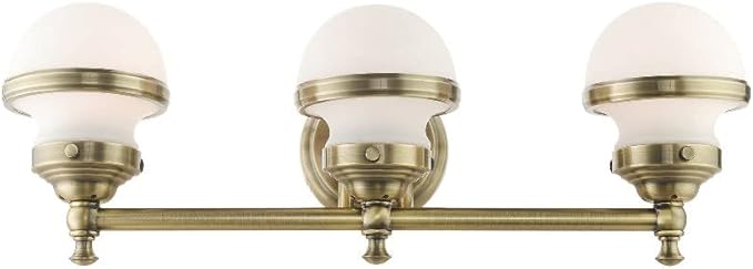 Livex Lighting 3 Light Antique Brass Bath Vanity Vanity Sconce
