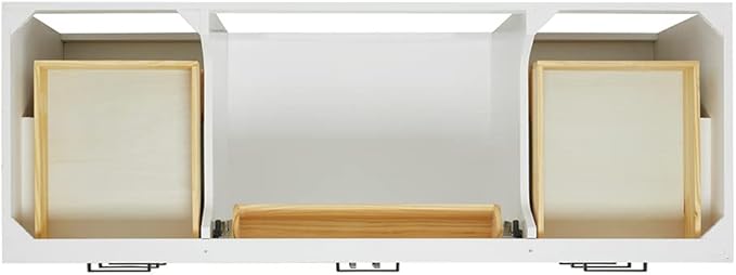 ARIEL Hepburn 60-inch Bathroom Vanity Base Cabinet,Solid Wood, 2 Soft Closing Doors, 9 Dovetail Drawers, White