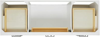 ARIEL Hepburn 60-inch Bathroom Vanity Base Cabinet,Solid Wood, 2 Soft Closing Doors, 9 Dovetail Drawers, White