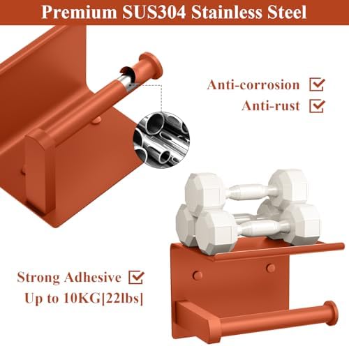 Toilet Paper Holder with Shelf Wall Mounted Toilet Paper Roll Dispenser