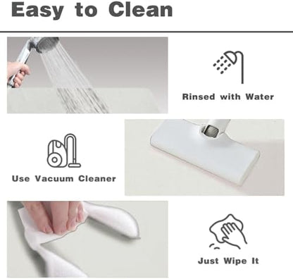 TYUU Thin Bath Mat, Bathroom Rugs Non Slip Washable, 20x48 White