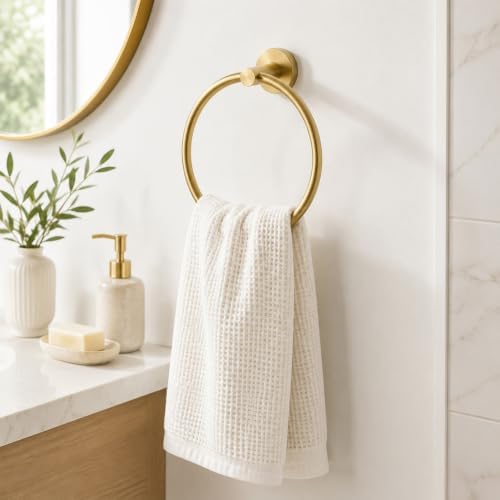 Brushed Gold Bathroom Accessories Set, 5 Pieces Gold Towel Bar Bathroom Hardware Set, 31.5 Inch Towel Racks for Bathroom, SUS304 Stainless Steel Bathroom Towel Holder Toilet Paper Holder Wall Mounted